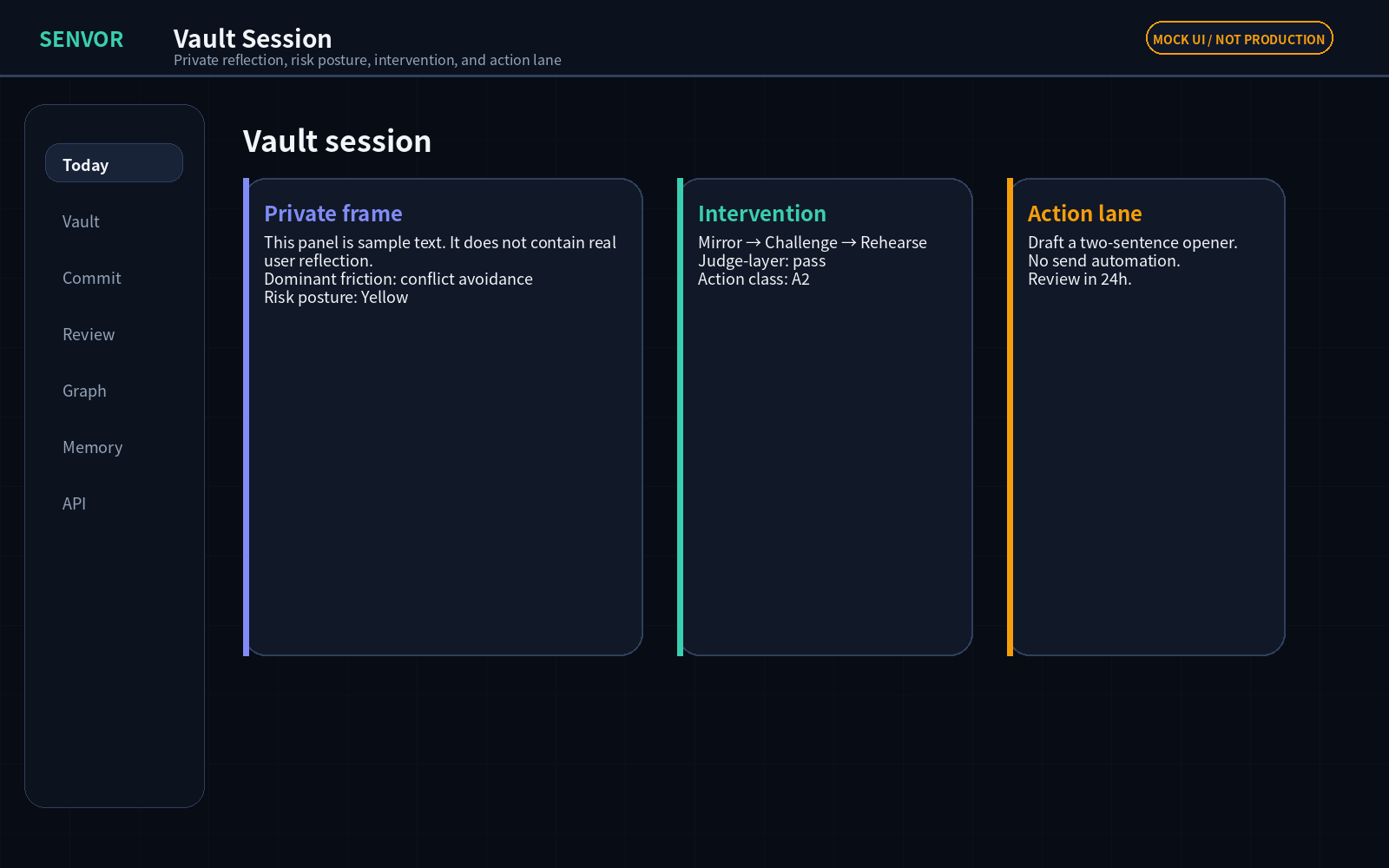 Senvor vault session product preview